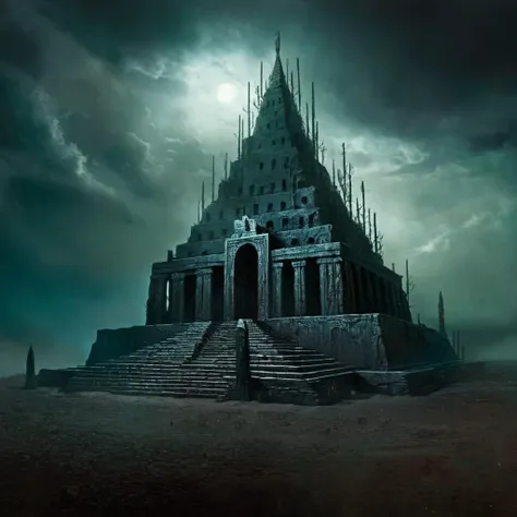 Dark Fantasy Art of <lora:carcosa city:1.5>
In an ancient and mysterious city a painting of a strange looking structure in the sky carcosa city style, dark, moody, dark fantasy style