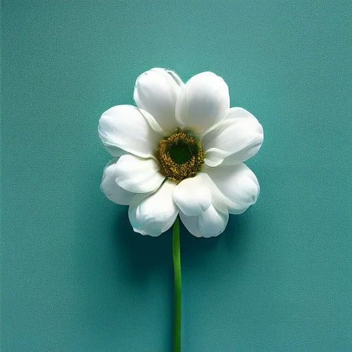 Highly detailed realistic flrmrbl flower with a white background