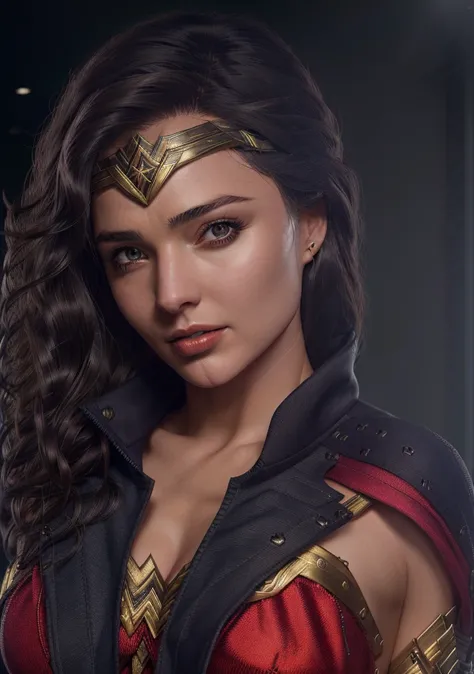 MirKer, (wonder woman cosplay), highly detailed, artstation, smooth, sharp focus, 8K, (cropped jacket:1.2),(underboob), art by artgerm and greg rutkowski and edgar maxence
<lora:MirandaKerrv1.2:1>