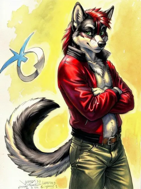 masterpiece, anthro, solo, gradient_background,
anthro (canine, husky),
(by ewgengster \(artist\), by ruaidri, by sicklyhypnos, by tush, by daigaijin, by nirvana3, by ryuuzenga, by longinius, by toots, by blotch), (traditional media \(artwork\)):1.25,
(clothed, scars, red_hair, green_eyes, pants, jacket, pupils, curled_tail, tail, 5_fingers):1.25, (runes, sigils, symbols):1.5,
<lora:add_detail:1>