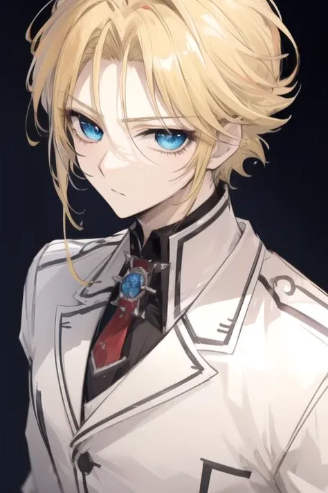 masterpiece, best quality, sketch, 1boy, solo, male focus, looking at viewer, upper body, depth of field, ligne claire, , <lora:hanabusa_aidou:0.68>, hanabusa_aidou, blonde hair, blue eyes, , , 16k resolution