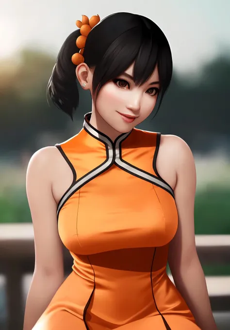 (Photo:1.3), highdetail, <lora:ling_xiaoyu:0.8>, ling_xiaoyu, 1girl, solo, standing, strike a pose, smirk, chinese clothes, short twintails, china dress, dress, jewelry, shorts, bracelet,, Dark red, gray, and black colors, vibrant colors, (summer, sunny weather:1.3), medium intensity lighting, (Soft focus:1.3), (acclaimed, alluring, captivating, exciting, gorgeous, striking:1.3), (ultra realistic, sharp focus:1.3)