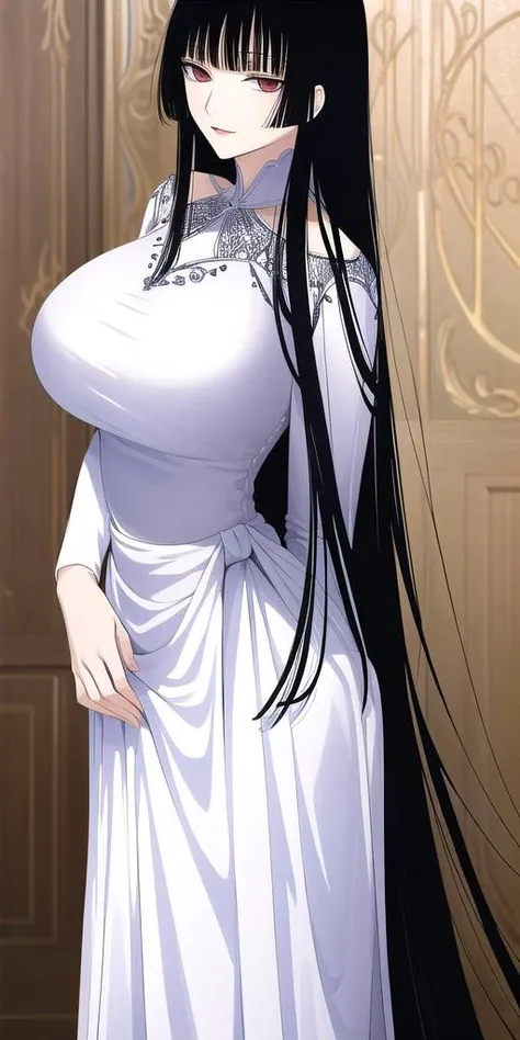 <lora:ichihara_yuukoV2:.7> ichihara_yuuko, huge_breasts, standing, solo, white_china_dress, masterpiece, best quality, detailed face, detailed eyes, highres,