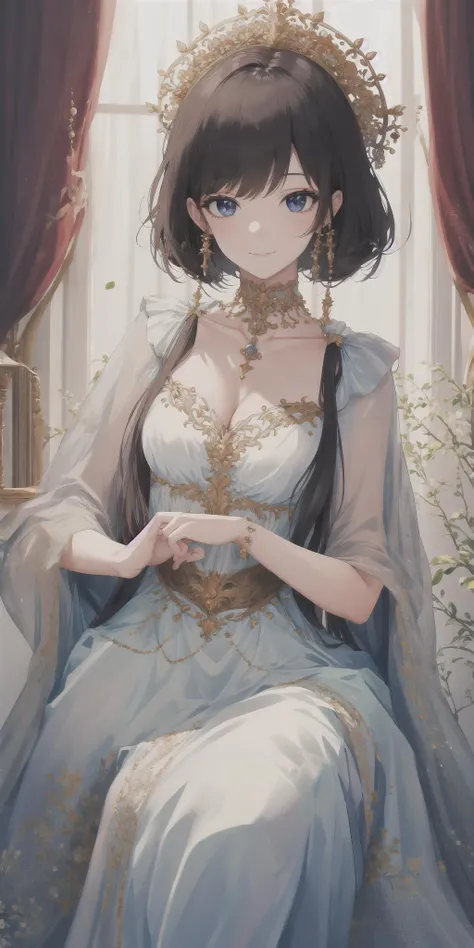 1girl, princess, jewelry, high quality, highres, absurdres, masterpiece, best quality,