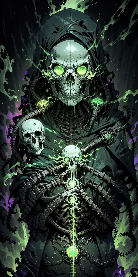 <lora:EvilLoRa:1> , Style-Necromancy, the skeleton of a necromancer mage shrouded in green energy, NecromancyAI, full body, 1boy,  <lora:tarot card 512x1024:0.5>, <lora:NijiExpressV2:0.6> ,green mist coming out of the eyes