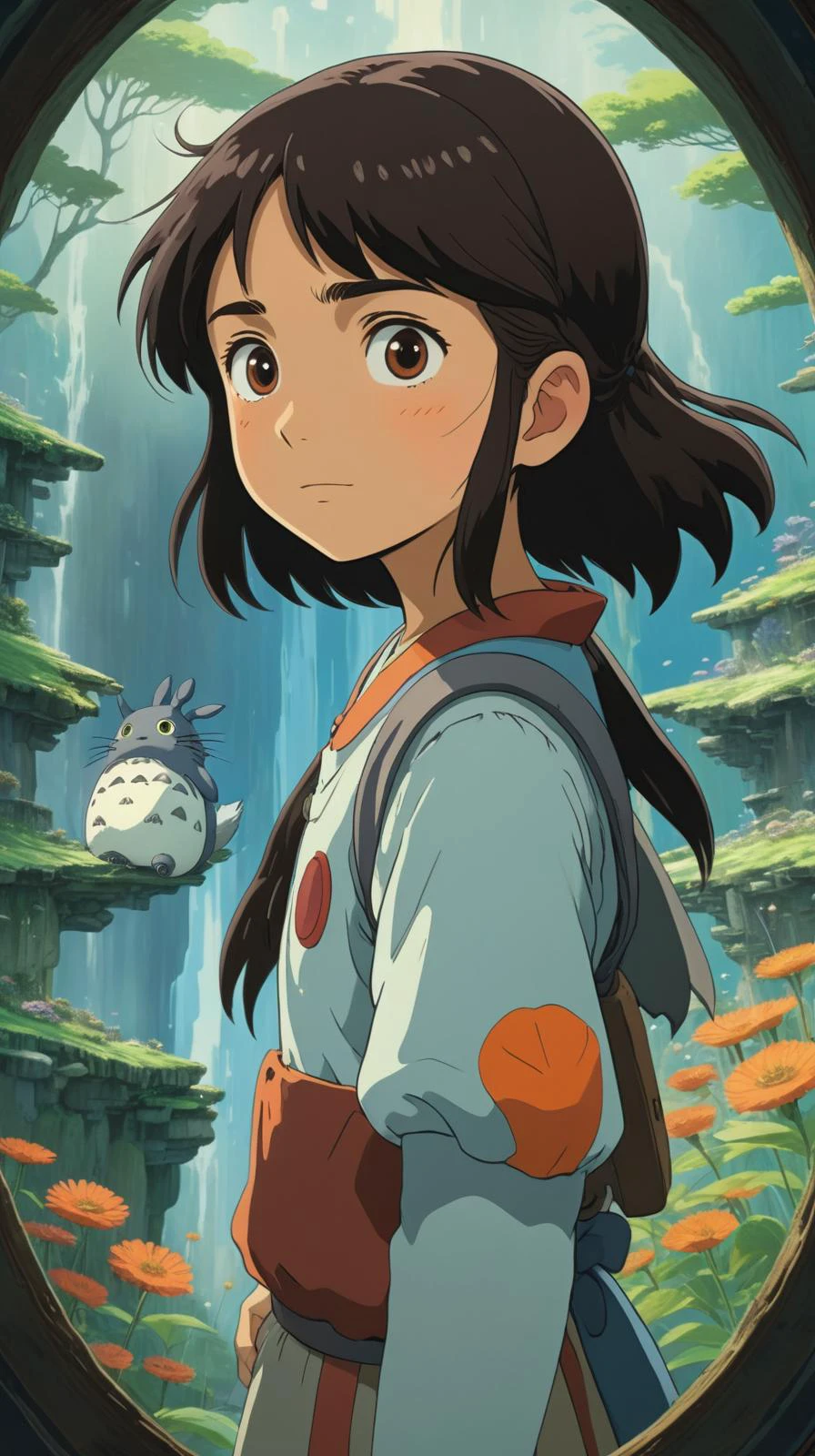 1girl, solo, looking at viewer, <lora:Studio Ghibli Style:1>,Studio Ghibli Style, masterpiece,best quality,extremely detailed,fine details,official art,unity 8k wallpaper,4K,8K,UHD, antiBlur,photography, abstract background