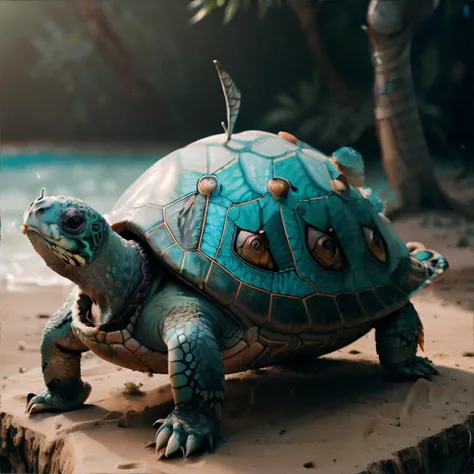 <lora:bohoai:0.8>, bohoai turtle, masterpiece, 8k, high resolution, shallow depth of field, sharp focus