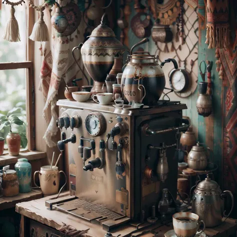 <lora:BohoAI:.8>, bohoai coffee machine