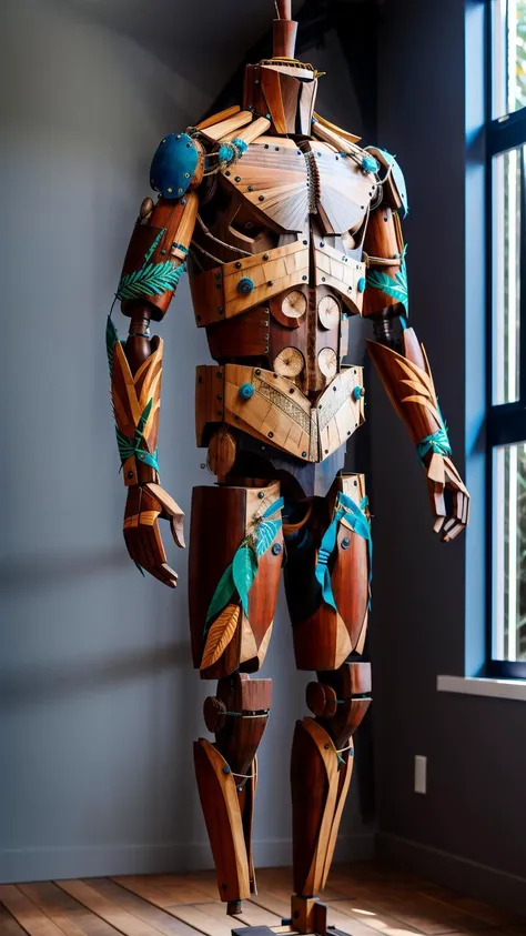 full body shot of a wooden mannequin AND <lora:bohoai_v10:0.5> bohoAI tropical suit, very detailed, intricate, HDR, HDRI, <lora:to8_ContrastFix_sd15:0.5>