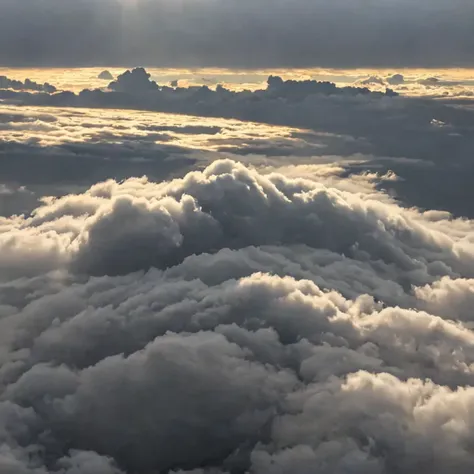 A thick blanket of gray clouds covering the entire sky, blocking most of the sunlight.