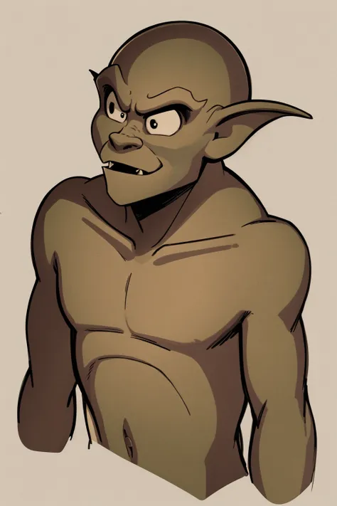 masterpiece, best quality, lexington, 1boy, closeup, solo, fangs, gargoyle, colored skin, black eyes, pointy ears, simple background , retro artstyle <lora:Lexington:1>
