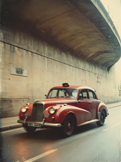 35mm Vintage photo of, Vintage Car Driving Through Stunning Underpass, <lora:Vintage_Street_Photo:0.85>
