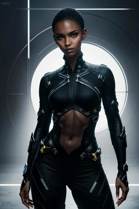 A stunning digital painting of (Rihanna:1.0) by (Raymond Swanland and Kekai Kotaki:1.2), French braids with barrettes: Double French braids held together with gold barrettes, creating a chic and trendy look. wearing (A provocative, jet black lace bodysuit with a high neckline and long sleeves. Cut-outs at the shoulders and hips add to the allure.:1.2) , (Captured mid-stride, she struts with one hand on her hip, and the other swinging in rhythm with her steps. Her head is turned slightly, giving the camera a sidelong, coquettish glance. This pose evokes energy, motion, and a playful attitude.:1.1) ,(8k wallpaper,Photorealistic Painting,extremely detailed,trending on ArtStation,unreal engine,captivating concept art,striking contrast,best quality,highly detailed,subsurface scattering,atmospheric lighting,cinematic,concept art,award-winning digital painting,Deviant-art,8k,unforgettable illustration,elegant,emotional,professional majestic oil painting,Dramatic,8k quality:1.2), jim lee