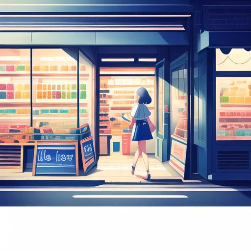 colorful, illustration,2d illustration, abstract,girl,shopping,chart,,clear backgroud <lora:colorillu3:1>
