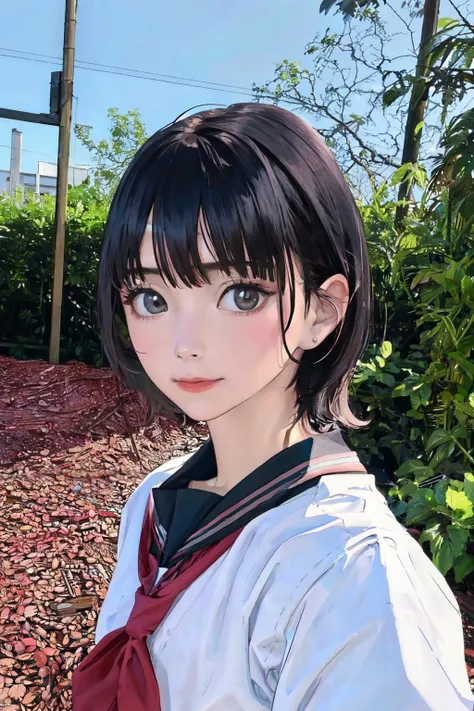 <lora:kikigram_97:1>kikigram_97, black hair, realistic, school uniform,
(best quality, masterpiece, RAW photo,ultra-detailed:1.2), <lyco:GoodHands-beta2:1.0>,1girl, solo,looking at viewer,