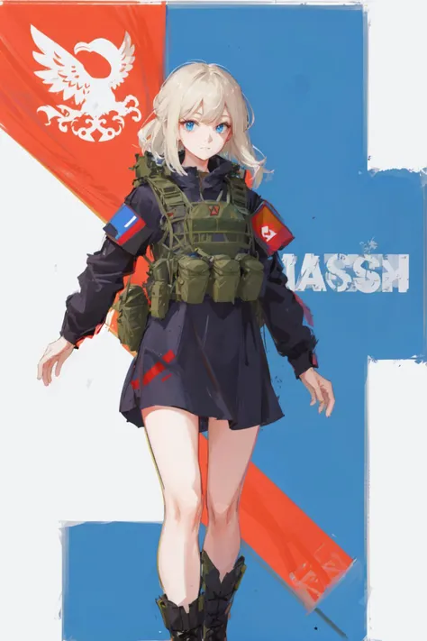 NSFW,1girl,Anime girl with white hair and bunny ears, Red eyes, Shy blush,Serious expression,,Nuns,skirt lift,Special forces equipment,army vest,Modest chest,full Art,Character portrait,White panties with a rabbit logo, pussy juice,Gun in hand,point the gun at the viewer