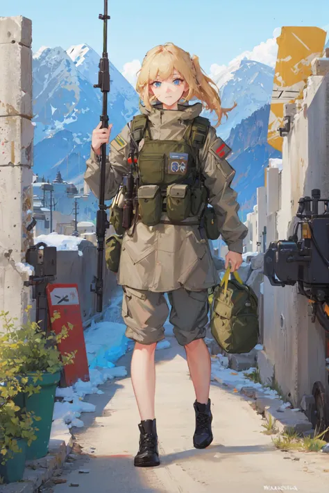 1girl, solo, militaryru, <lora:militarytyan:1>,