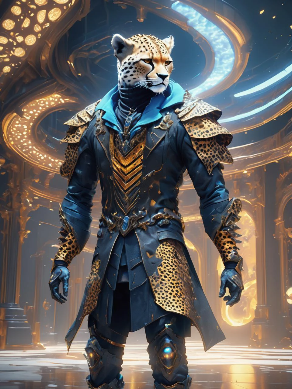 ((best quality)), ((masterpiece)), ((realistic,digital art)), (hyper detailed),DonMPl4sm4T3chXL full body clothing, Crew Neck, Nano-reinforced Coating, Cheetah Print,, Starfall Cladding, Three-Quarter Sleeves, Floor-Length, Natural Waist, A-Line Skirt, D-Rings,,Button Fly,,Stone Wash, , octane rendering, raytracing, volumetric lighting, Backlit,Rim Lighting, 8K, HDR, <lora:DonMPl4sm4T3chXL-000010:0.7>