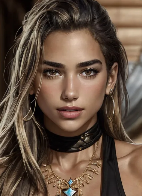 High detail RAW color Photo of gorgeous sks woman, smile, fit, toned, sexy look, high detail hair, (skin pores, skin imperfections), sharp body, highly detailed body, highly detailed face, sharp focus, 8k high definition, insanely detailed, intricate, masterpiece, highest quality, <lora:locon_dualipa_v1_from_v1_64_32:1>