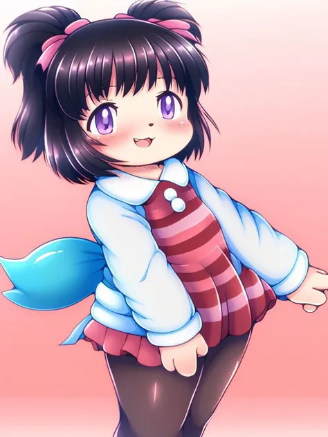 <lora:KonoharaKonomi:1> KonoharaKonomi, 1girl, purple inflatable balloon, purple eyes, child, solo, twintails, short twintails, smile, short hair, clothes writing, open mouth, female child, ribbon, blush, masterpiece, high quality, very_high_resolution, large_filesize, full color,