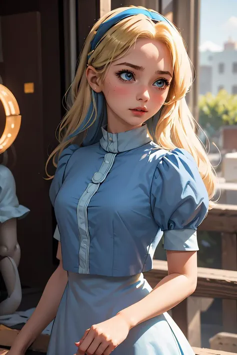 (masterpiece, best quality),1girl, <lora:maria_robotnik-v2:1> mariarobotnik, long hair, blonde hair, blue hair, hairband, blue dress, puffy sleeves