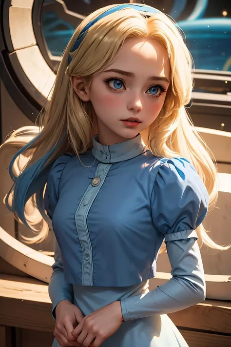 (masterpiece, best quality),1girl, <lora:maria_robotnik-v2:1> mariarobotnik, long hair, blonde hair, blue hair, hairband, blue dress, puffy sleeves