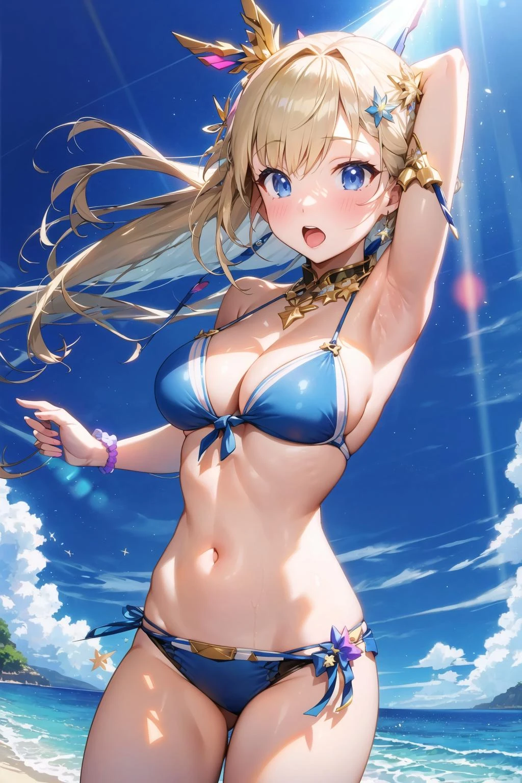 <lora:apstyle:0.9> apstyle1girl,bikini, beach, light particles, light rays, wallpaper
masterpiece best quality 1girl