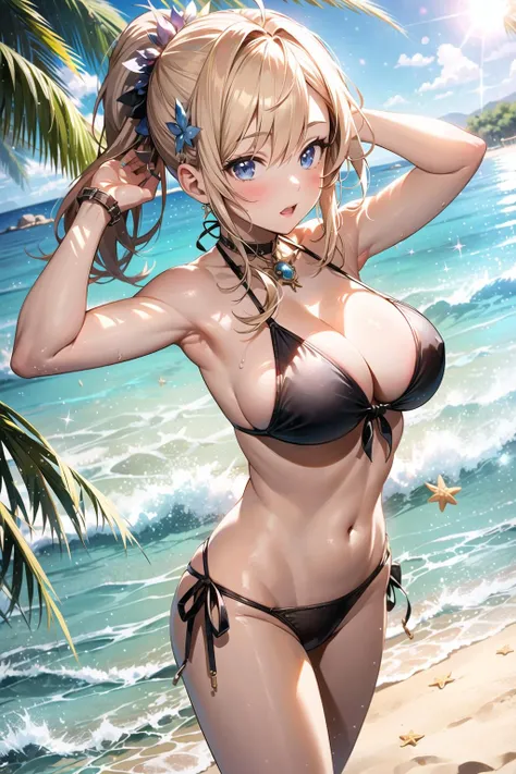 <lora:apstyle3diff:1> apstyle3 apstyle masterpiece best quality detailed eyes 1girl,bikini, beach, light particles, light rays, wallpaper
masterpiece best quality 1girl