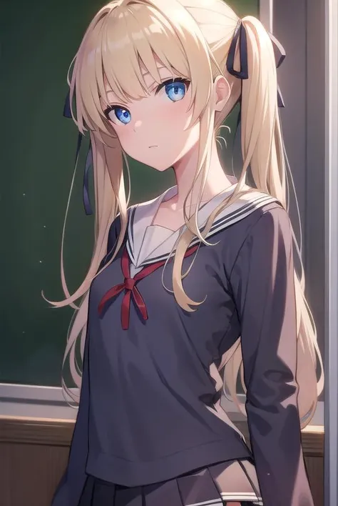 eririspencer, <lora:eriritest:1>,
eriri sawamura spencer, blonde hair, blue eyes, blunt bangs, hair ribbon, hime cut, long hair, twintails,
BREAK black ribbon, black skirt, black thighhighs, pleated skirt, ribbon, school uniform, skirt, zettai ryouiki,
BREAK looking at viewer,
BREAK indoors, classroom,
BREAK <lora:GoodHands-vanilla:1>, (masterpiece:1.2), best quality, high resolution, unity 8k wallpaper, (illustration:0.8), (beautiful detailed eyes:1.6), extremely detailed face, perfect lighting, extremely detailed CG, (perfect hands, perfect anatomy),