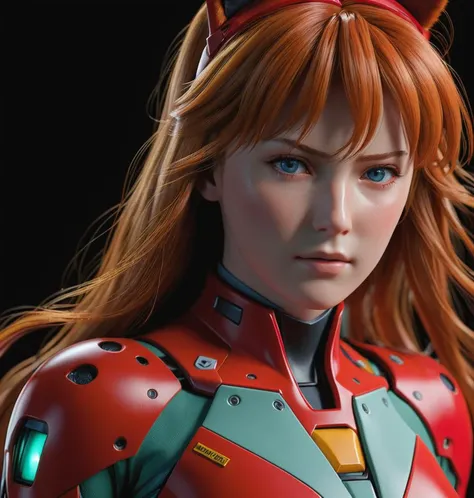 A 3D ultra HD hyper detailed, realistic, photorealistic asuka langley soryu