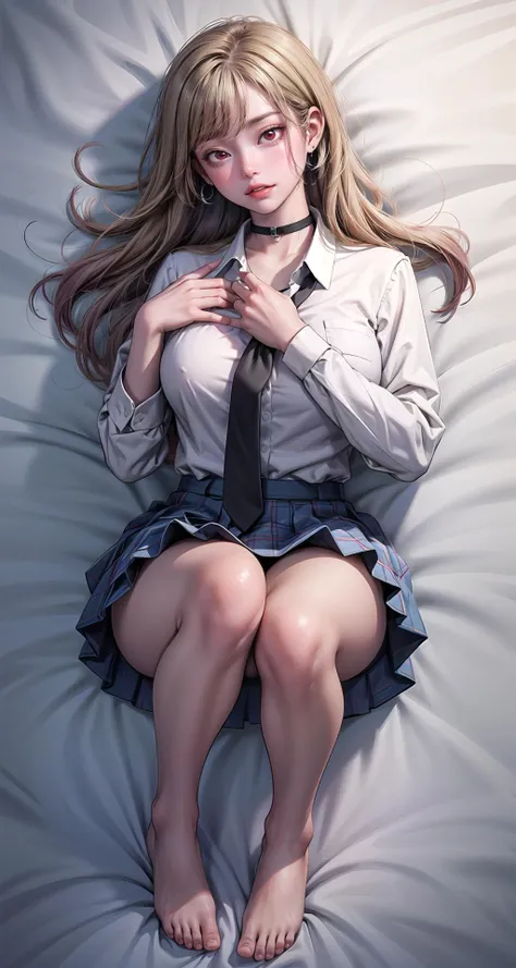 realistic1.49,photorealistic:1.49,film grain:0.4,
(masterpiece),(intricate details),1girl,mature female,pale skin,huge breasts:1.49
BREAK
marinkitagawa, <lora:marinkitagawatest:1>, marin kitagawa, blonde hair, choker, ear piercing, earrings, long hair, piercing, (red eyes:1.5), straight hair, swept bangs, BREAK black necktie, long sleeves, pleated skirt, school uniform, shirt, skirt, sleeves rolled up, white shirt, cleavage|
BREAK
day,sun,rainbow,((cumulonimbus)),((lying on the anywhere)),
((full body)),from behind:1.4,depth of field,looking at viewer