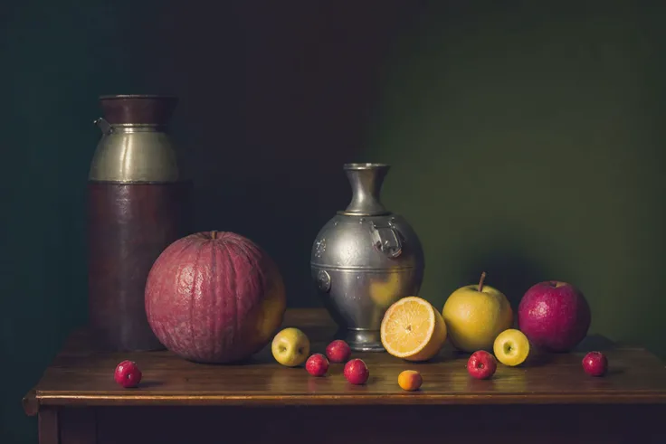 (masterpiece),(best quality),(still_life:1.3),no humans,simple background,old,realistic ,Rembrandt lights, 8K, Ultra-HD, hyper-realistic, vibrant, 8k, detailed, ultra detail, soothing tones, muted colors, <lora:still_life_v3:0.8> <lora:LowRa:0.3>