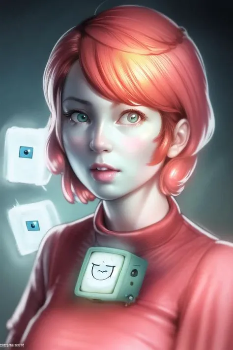 <lora:adventureTime_v10:1> ADVENTURE TIME
BMO, proportional eyes, (realistic:1.5), extremely detailed, hyper detailed, soft lighting, detailed background, extreme detail background, sharp details, beautiful face, symmetrical eyes, short red hair, short hair, red hair, green eyes, woman, high quality, (full body:1.3),