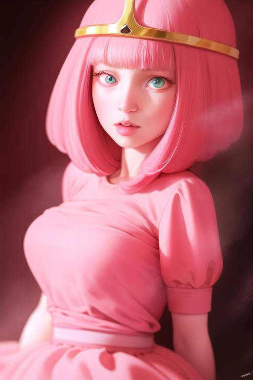 <lora:adventureTime_v10:1> ADVENTURE TIME
PRINCESS BONNIBEL BUBBLEGUM, proportional eyes, (realistic:1.5), extremely detailed, hyper detailed, soft lighting, detailed background, extreme detail background, sharp details, beautiful face, symmetrical eyes, short red hair, short hair, red hair, green eyes, woman, high quality, (full body:1.3),