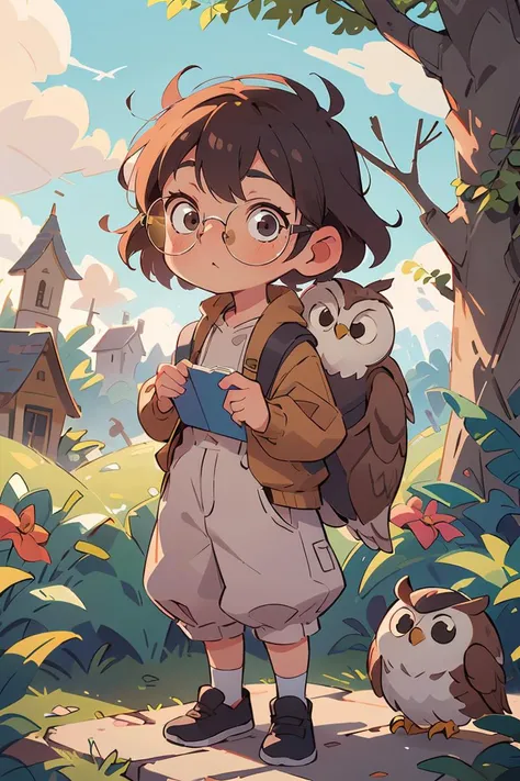(masterpiece), (best qualit), (high resolution), A cute owl wearing sunglasses, cute, Kids Book, KidsRedmAF , <lora:StoryBookRedmond15-KidsRedmAF-KidsBook:0.8>