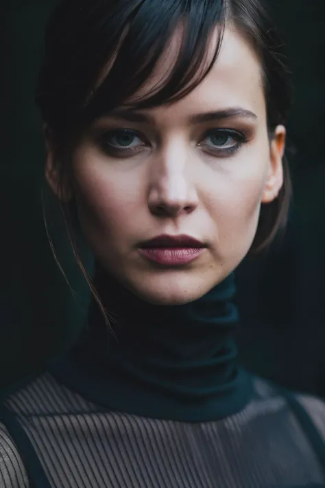 A stunning intricate full color portrait of jwl, wearing a black turtleneck, epic character composition, by ilya kuvshinov, alessio albi, nina masic, sharp focus, natural lighting, subsurface scattering, f2, 35mm,<lyco:JenniferLawrence-RealVision-V1.0:1.0>