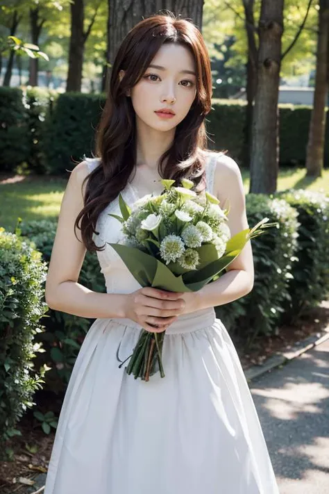 absurdres, highres, real, (realistic), (4k), 8k,
1girl, random hair, big eye, ([green | shining] eye ), beautiful style, BREAK
(Ultra-definitive background, beautiful background:1.2),
Forest with beautiful spring, (hold a bouquet in one's hand, bouquet:1.3), (zentangle, flower zentangle:1.1)
<lora:lovelyMixGirl_V1:0.5>