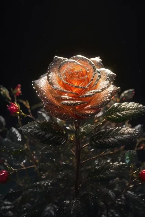 best quality,masterpiece,rose bush, <lora:crystals fantasy_10R:0.6>,crystals fantasy