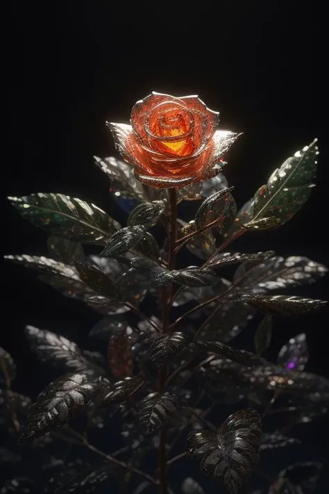 best quality,masterpiece,rose bush,  <lora:crystals fantasy_10R:0.6>,crystals fantasy