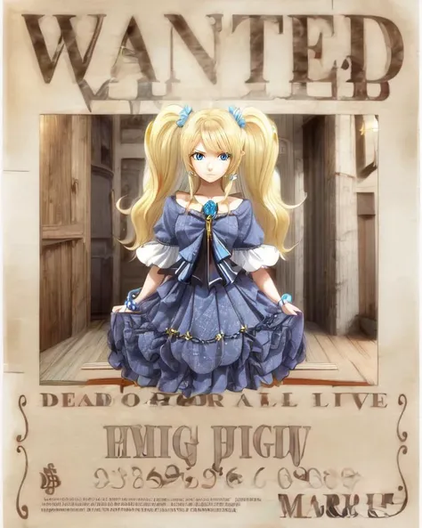 ((best quality)), ((highly detailed)), masterpiece, (detailed eyes, deep eyes), (1girl), full body, <lora:hairdetailer:.7>, gyaru, (multicolored hair), ((bleach blonde hair,light blue hair)), <lora:mega_twintails:1>, mega twintails, very long hair, multicolored hair, white hair, blue eyes, jewelry, bracelets, piercings, <lora:wanted poster:.8>, haizeiwang/\(wanted/\)