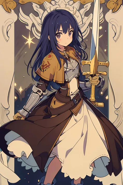 , <lora:swordsmanROBetaV1:0.75> swdro, 1girl, armor, belt, boots, dress, sword, <lora:animetarotV51:1.0>, best quality, masterpiece, ultra high res, detailed skin, high detail,