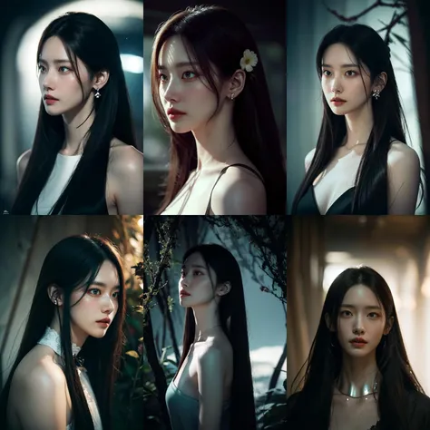 (otherworldly, otherworldly atmosphere, otherworldly appearance), highly insanely detailed, masterpiece, top quality, best quality, highres, 4k, 8k, RAW photo, Caribbean, dark tunnel, 
china street, egyptian, 
depth of field, focused, foreshortening, 
1girl, long_hair, collar, earrings, 
jav, half naked, 
photorealistic:1.4, (flower filed), Poetic lens, obscure light and shadow, aestheticism, brooding, emotional depth, supernatural, 1girl, solo, Neck, enchanting elegance, atmospheric depth, naturalistic representations, harmonious composition, parted lips, long straight hair, looking at viewer, 
<lora:makina69_yoona_v1.0:0.7>, (fantasy world)