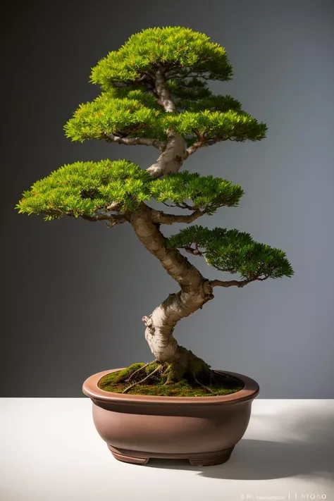 A bonsai tree,realistic,photography,photographic studio lighting,photographed by a Phase One camera,details in hdr sharpness,hyperfocus,8K,ultra realistic,clean background,