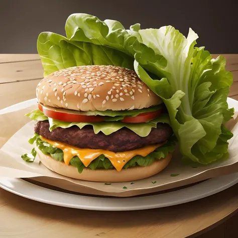 best quality, ultra high res, (photorealistic:1.4), ultra-detailed,incredibly detailed, foil package, big mac, fried meat, wet lettuce, melting cheese,