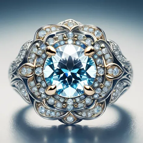 object,(Intricate magic ringmade of diamond),flower,(masterpiece),realistic colorful photography,solo focus,professional photograph,simple background,