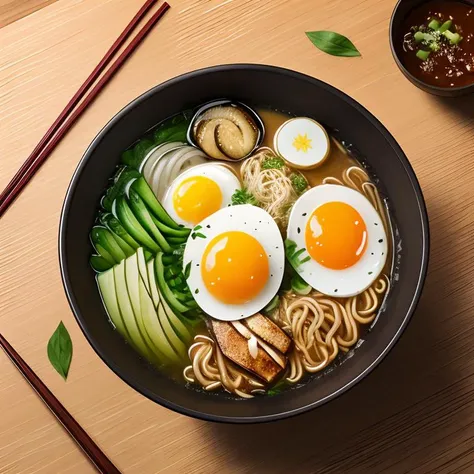 ultra detailed 8k cg,japanese ramen,chopsticks,egg,steam,