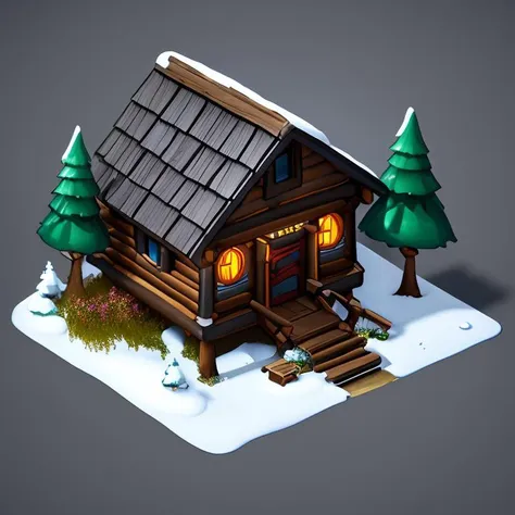 <lora:Isometric_Setting:0.7>Isometric_Setting, dark fantasy, wood cabin, 2 floors, forest on the background, 4k, 8k, high details