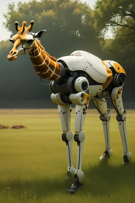 masterpiece, high quality, A robot giraffe, on the grass land <lora:J_sci-fi-v1.0:0.8> j_sci-fi