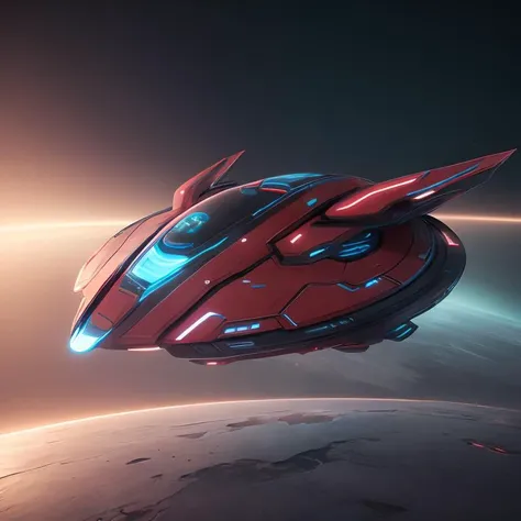 Red Sp4ceM battle space ship, galaxy background, sharp focus, UHD, octane render,<lora:sp4c3sh1p:0.8>
