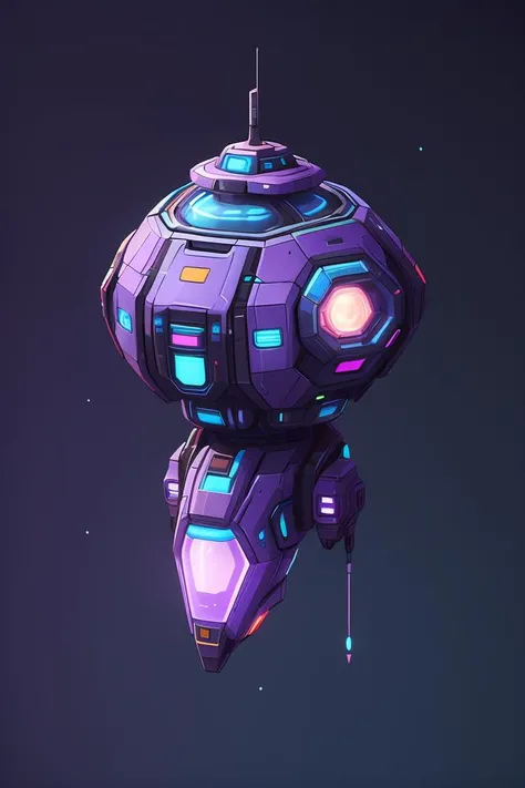 little purple spaceship, blue background, windows <lora:CuteSpaceships:0.8> galaxy background, sharp focus, UHD, octane render,